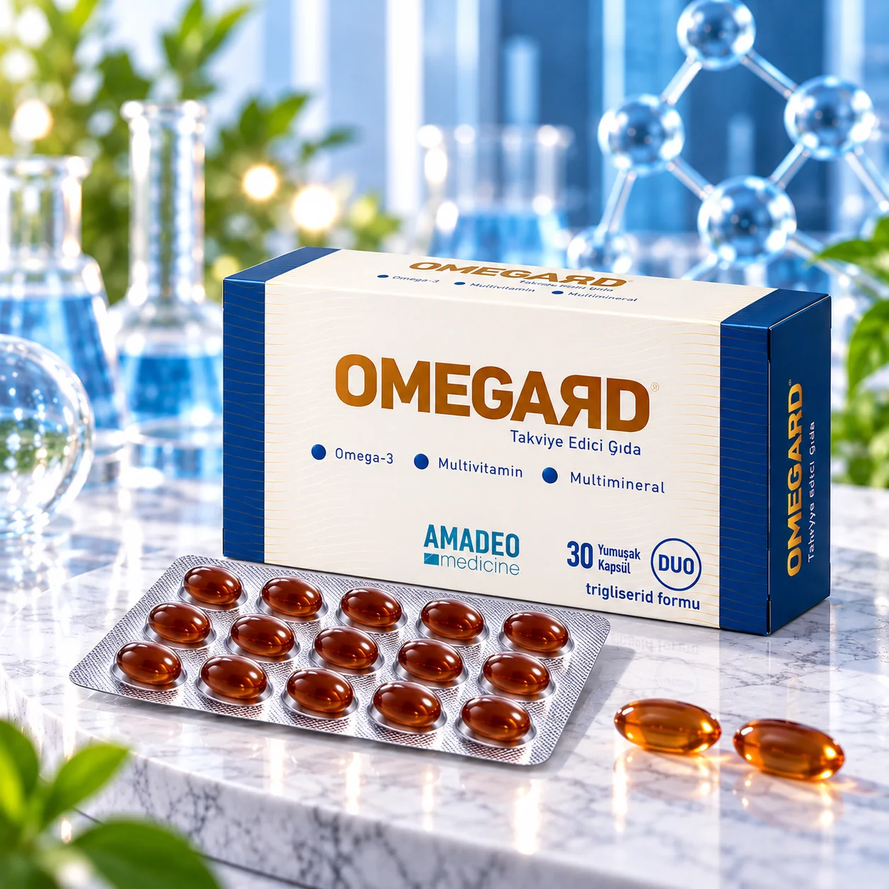 Omegard - Omega 3, Vitamin ve Mineral İçeren Takviye Edici Gıda