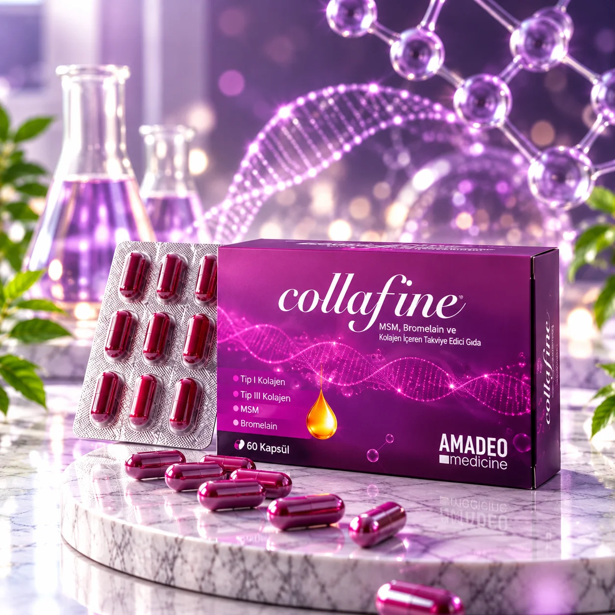 Collafine - MSM, Bromelain ve Kollajen İçeren Takviye Edici Gıda